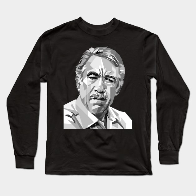 Anthony Quinn Portrait illustration in Grayscale Long Sleeve T-Shirt by RJWLTG